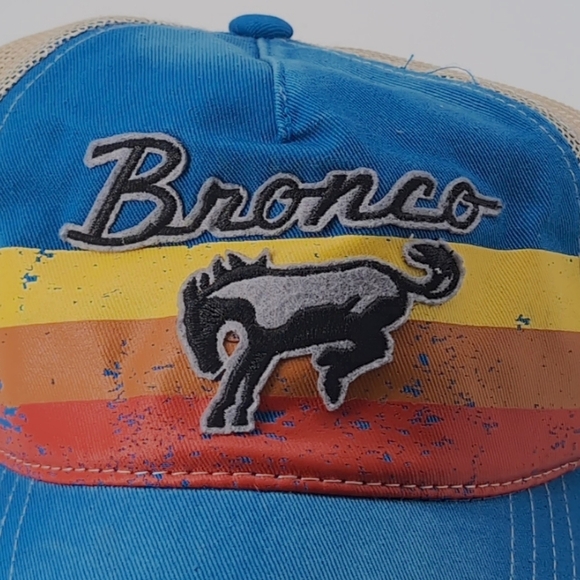 Ford Bronco Patch Blue and Sunset Vintage  Style Trucker Hat - Picture 2 of 4